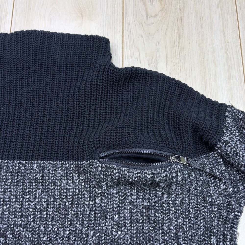 Varley Darwell Mock Neck Black Marled True Knit Mirage Wool Blend Sweater Zip XS - Picture 4 of 13